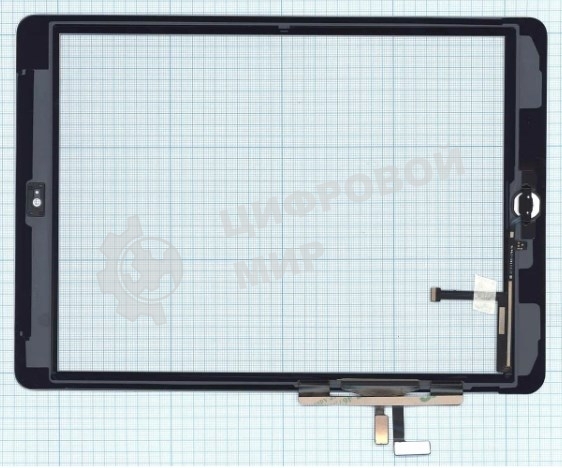 Сенсорное стекло (тачскрин) для iPad Air (A1474, A1475, A1476), белое с кнопкой OEM