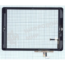 Сенсорное стекло (тачскрин) для iPad Air (A1474, A1475, A1476), белое с кнопкой OEM