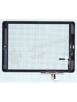 Сенсорное стекло (тачскрин) для iPad Air (A1474, A1475, A1476), белое с кнопкой OEM