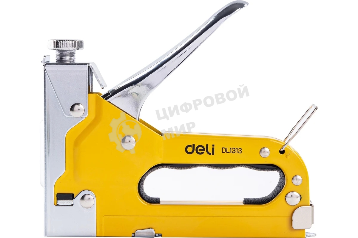 Мебельный степлер Deli DL1313 3-в-1. 4-8мм. 0,6 кг. Полностью стальная конструкция. Подходит для D/U/T.