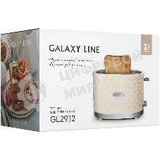 Тостер Galaxy Line GL 2912, бежевый, пластик, 1200 Вт