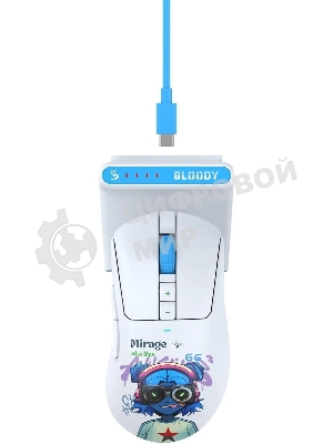 Мышь беспроводная A4Tech Bloody R73 Ultra Duo белый/рисунок оптическая 20000dpi беспров. USB/USB-C 7but (R73 ULTRA DUO NYX MIRAGE)