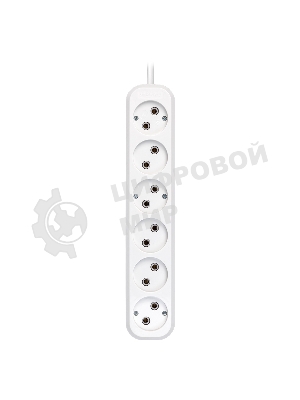 Удлинитель Smartbuy, 6 гнезд 3 метра 10А/2,2 кВт без заземления ПВС 2х1,0 (SBE-10-6-03-N)