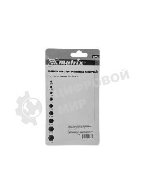 Набор ключей имбусовых Matrix 11226 HEX, 1,5–10 мм, CrV, 9 шт.