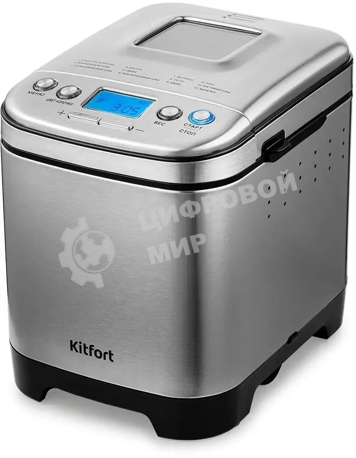 Хлебопечь Kitfort КТ-306 нержавеющая сталь, 450 Вт, 0.75 кг, 12 программ