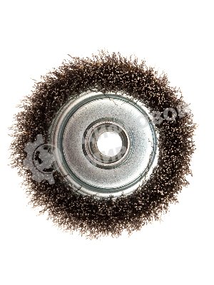 Щетка для УШМ Denzel 100 мм, М14, чашка, витая нержавеющая проволока 0,3 мм