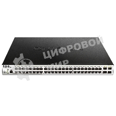 Коммутатор D-Link DGS-1210-52MPP/ME/B3A, 48×1 Гбит/с + 4×1 Гбит/с SFP, управляемый