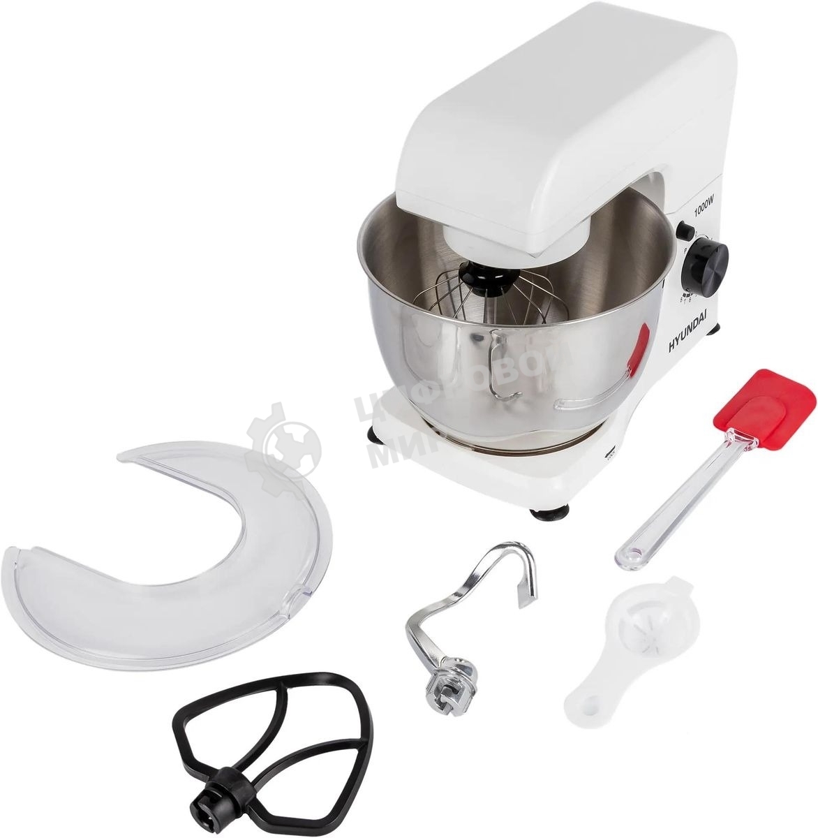 Миксер планетарный Hyundai HYM-S4451 1000 Вт, белый/черный