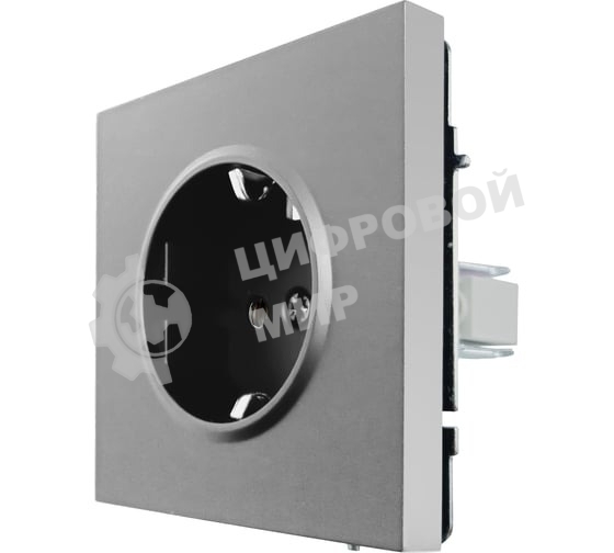 Розетка 1-мест. LEZARD с/з ПБТ СП ZIMA IP20 16А безвинт. зажим серый матовый 704-7488-122BQC