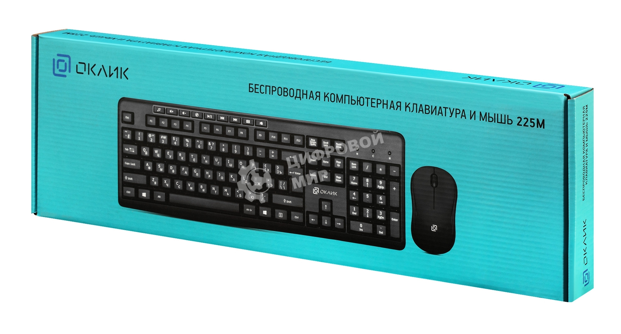 Комплект клавиатура + мышь Oklick/Оклик 225M клав:черный мышь:черный USB беспроводная Multimedia