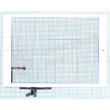 Сенсорное стекло (тачскрин) для iPad Air (A1474, A1475, A1476), белое с кнопкой OEM
