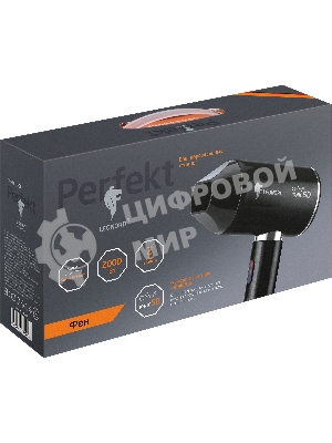 Фен LEONORD LE-1226 черный, 2000 Вт, ионизация