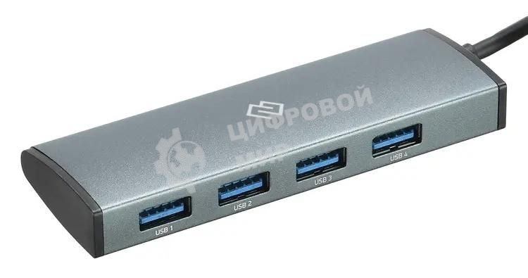 USB-концентратор Digma HUB-4U3.0-UC-G, USB-C, USB 3.0 4 порта, USB
