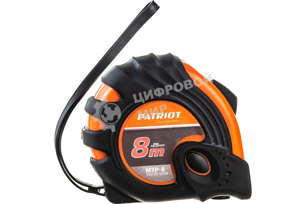 Рулетка PATRIOT MTP-8, ударопрочный корпус, обрезиненная, 8м
