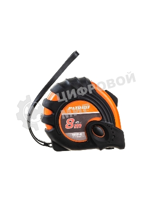 Рулетка PATRIOT MTP-8, ударопрочный корпус, обрезиненная, 8м