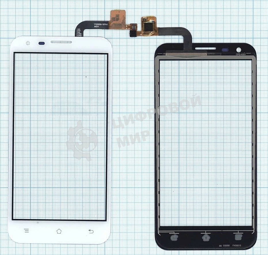 Сенсорное стекло (тачскрин) для Fly IQ454 EVO Tech 1, белое