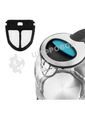 Чайник электрический Kitfort КТ-654-1 1.7л. 2200Вт голубой (корпус: стекло)