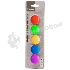 Магнит Buro для досок пластик ассорти d30мм круглый (упаковка: 5шт)