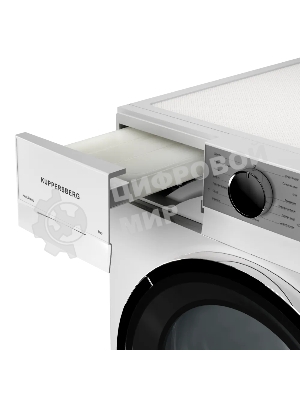 Сушильная машина Kuppersberg DM 611 W, отдельностоящая, тепловой насос, 8 кг, 15 программ, отсрочка старта, защита от сминания, ультрафиолет, электронное управление, белый