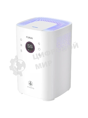 Увлажнитель воздуха Funai Minamoto USH-MNE450/4.0(WT) белый, 45 м², 4 л, ультразвуковой, гигростат, ионизация, ароматизация, управление по Wi-Fi, пульт ДУ