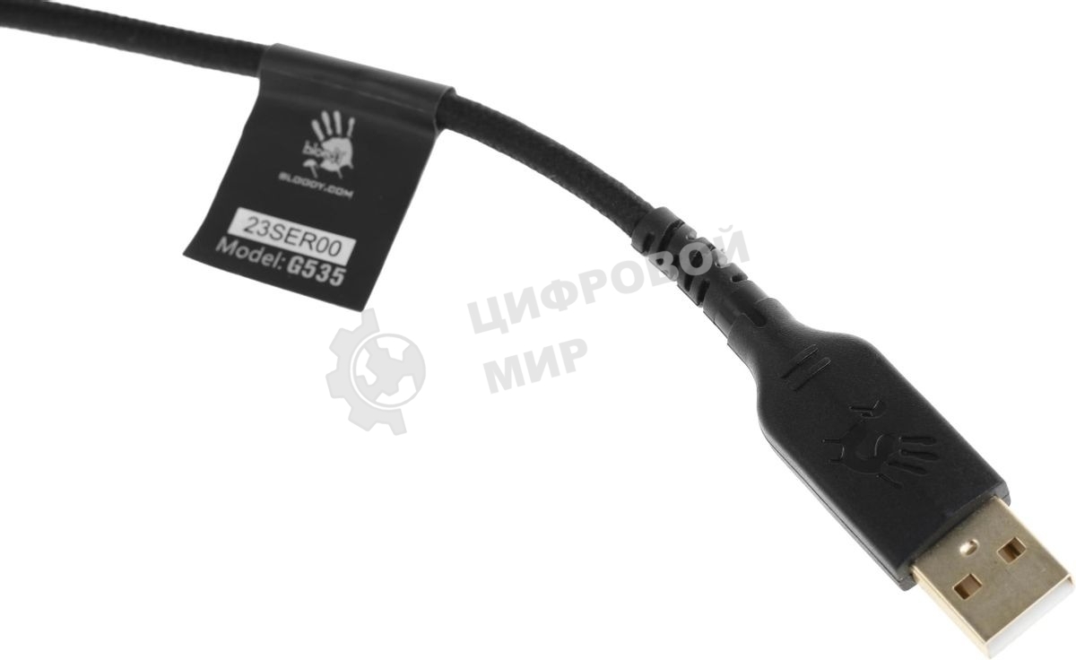 Гарнитура проводная с микрофоном A4Tech Bloody G535 черный/серебристый 2м мониторные USB оголовье (G535 (BLACK+SILVER) USB)