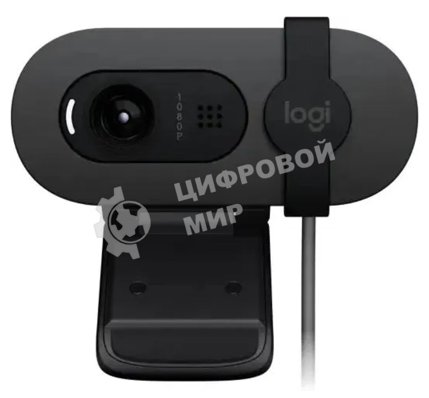 Веб-камера Logitech HD Webcam Brio 90 графитовый 2Mpix (1920x1080) USB 2.0 с микрофоном (960-001581)