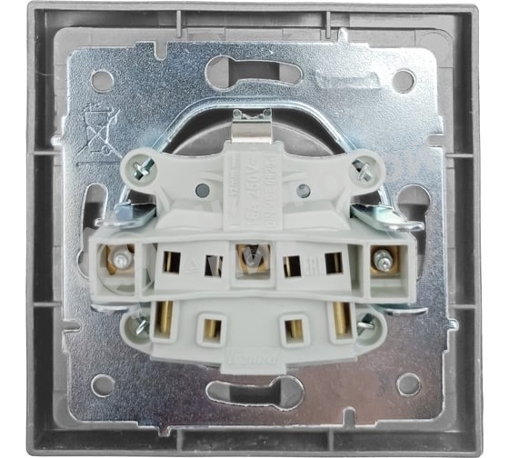 Розетка 1-мест. LEZARD с/з ПБТ СП ZIMA IP20 16А безвинт. зажим серый матовый 704-7488-122BQC