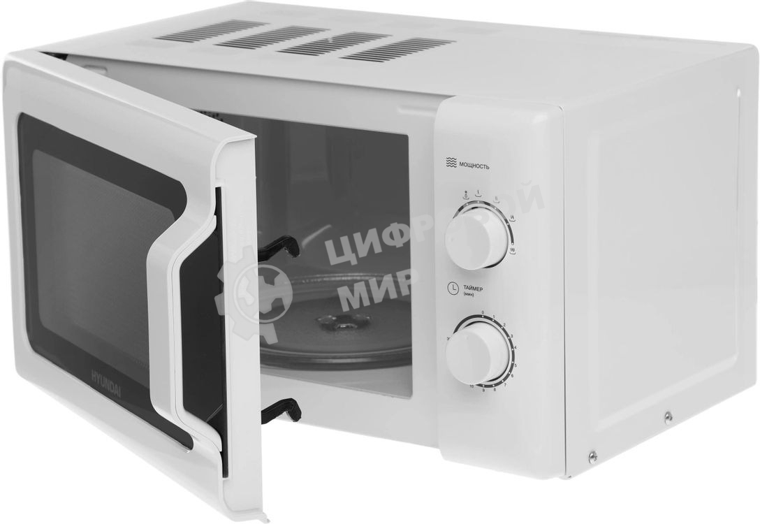 Микроволновая печь Hyundai HYM-M2051 белый, 20 л, 700 Вт, переключатели - поворотный механизм