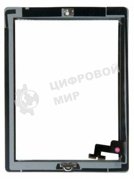 Сенсорное стекло (тачскрин) для iPad 2 (A1395, A1396, A1397), белое с кнопкой OEM