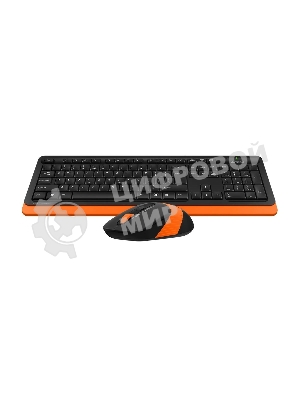Комплект клавиатура+мышь A4Tech FStyler FG1010 беспроводной, USB, 2000 DPI, чёрный/оранжевый