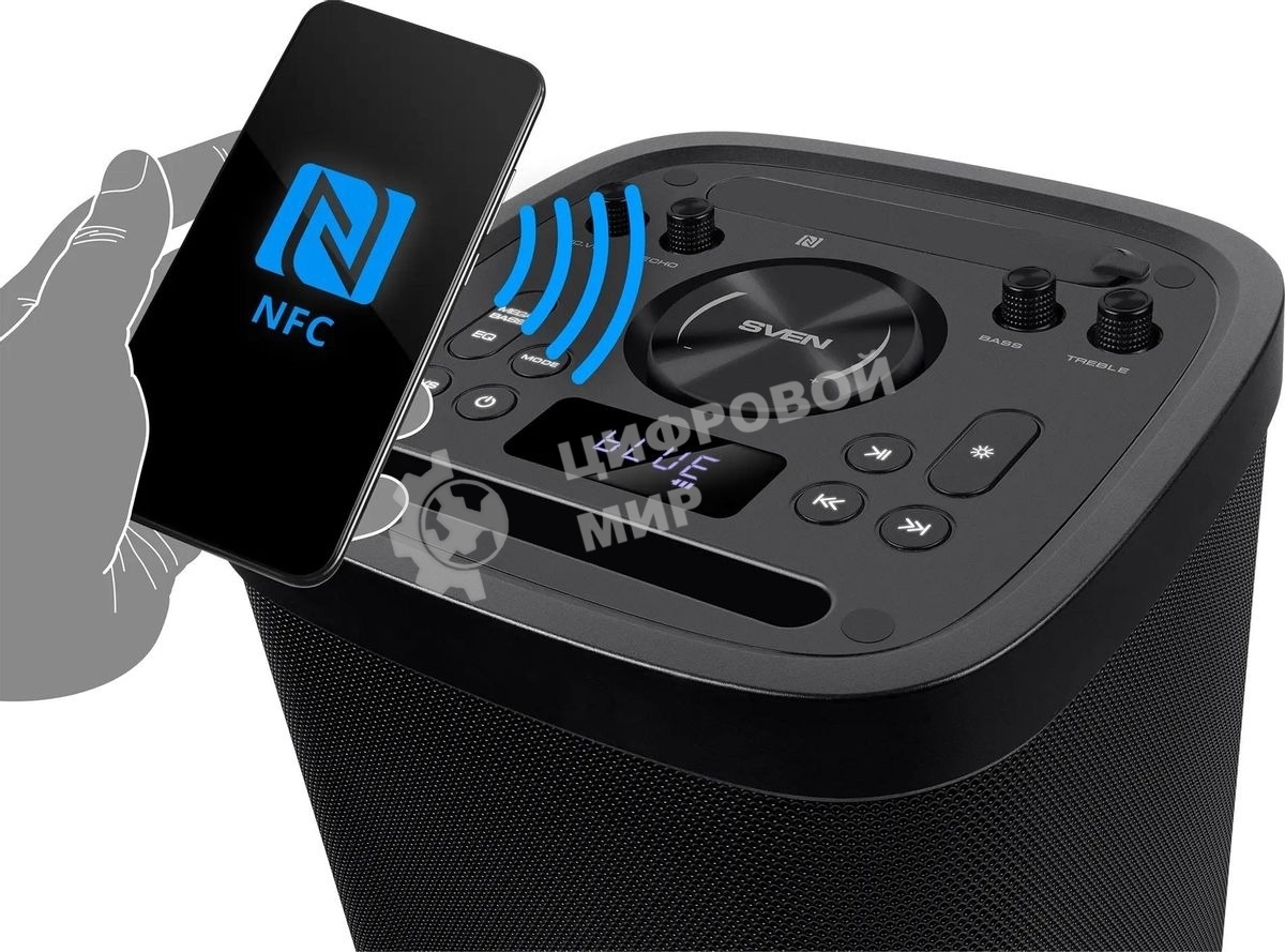 Колонка порт. Sven АС PS-930 черный 150W 1.0 BT/3.5Jack 7200mAh (SV-022402)