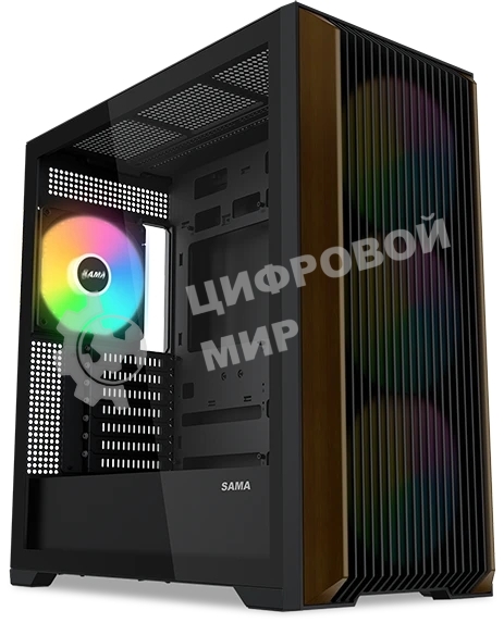 Корпус SAMA Z60, Midi-Tower, чёрный, 4 x 140 мм