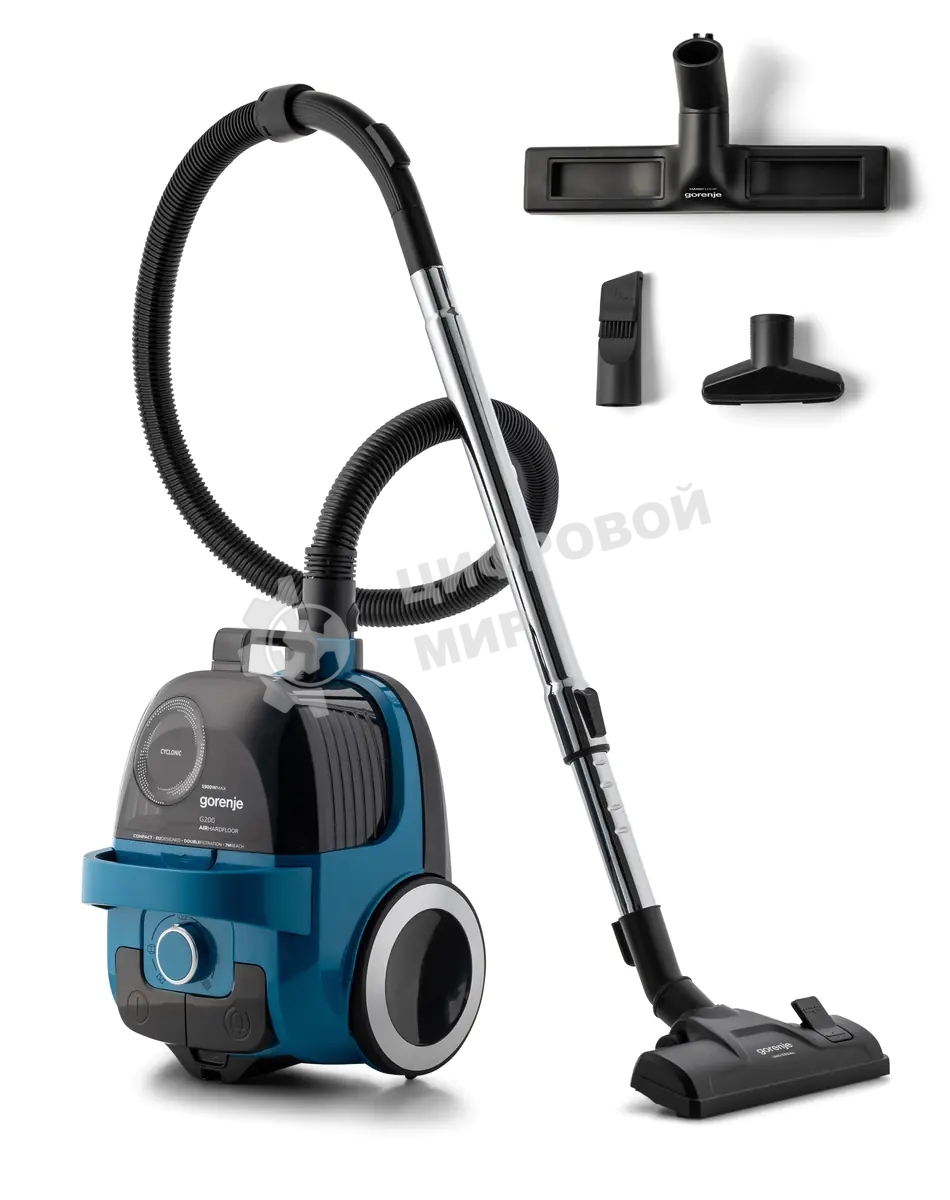 Пылесос Gorenje VC1902G2AHGR синий, 250/1900 Вт, уборка сухая, пылесборник контейнер 2,2 л