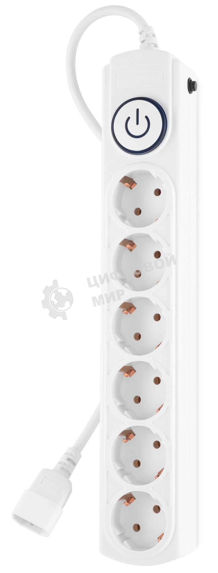 Сетевой фильтр Ippon BK-6-UPS-1.8-10-W 1.8 м, 6 розеток, белый, коробка