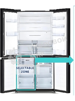 Холодильник Hitachi R-WB720PUC1 GCK черный трехкамерный 357/103л морозилка снизу, No Frost, Side by Side