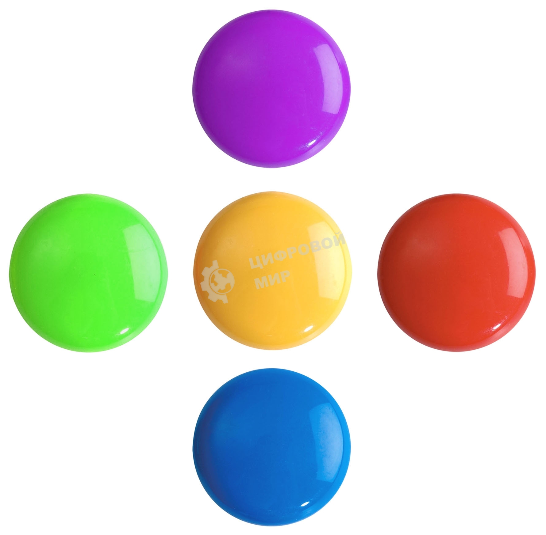 Магнит Buro для досок пластик ассорти d30мм круглый (упаковка: 5шт)