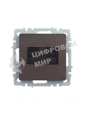 Розетка компьютерная двойная RJ11+RJ45 IEK BRITE РК/Т12-БрТБ кат.5E темная бронза