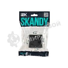 Розетка IEK SKANDY SK-R04G (SK-R14-16-K53) с заземлением, с защитными шторками 16А, графит