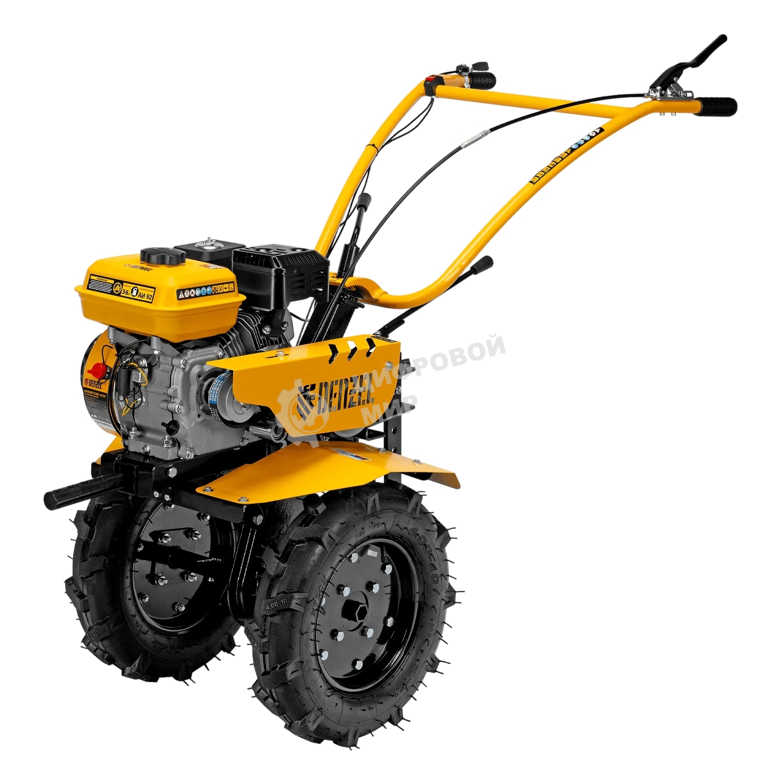 Мотоблок Denzel DPT-270S, 7 л.с., ремен.сцеп, фрез 3х4, ШОМ, передачи 2В/1Н