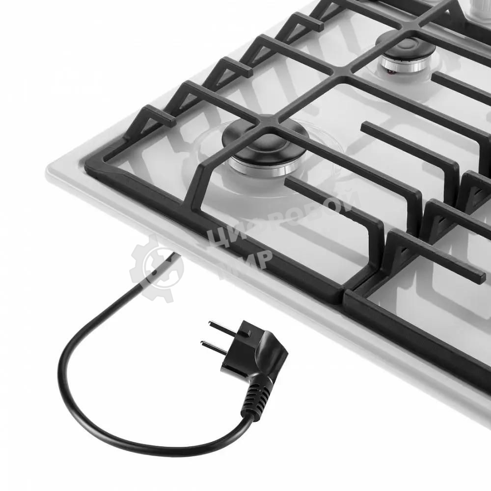 Газовая варочная панель Maunfeld EGHE.64.6CW/G, 4 конфорки, эмалированная сталь, белый