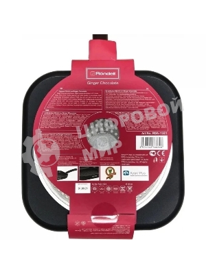 Сковорода-гриль Rondell Ginger RDA-1531 квадратная 26 см, покрытие: антипригарное ручка несъемная (без крышки) черный