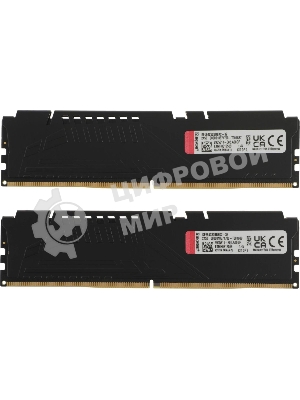 Оперативная память Kingston Fury Beast, DDR5, 32Gb (2x16Gb), 6400MHz, CL32, DIMM, с радиатором, черный