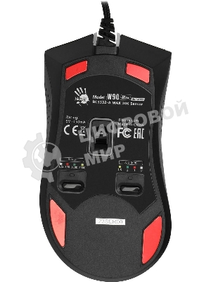 Мышь проводная A4Tech Bloody W90 Max белый/черный, 10000 dpi, USB, кнопки - 10