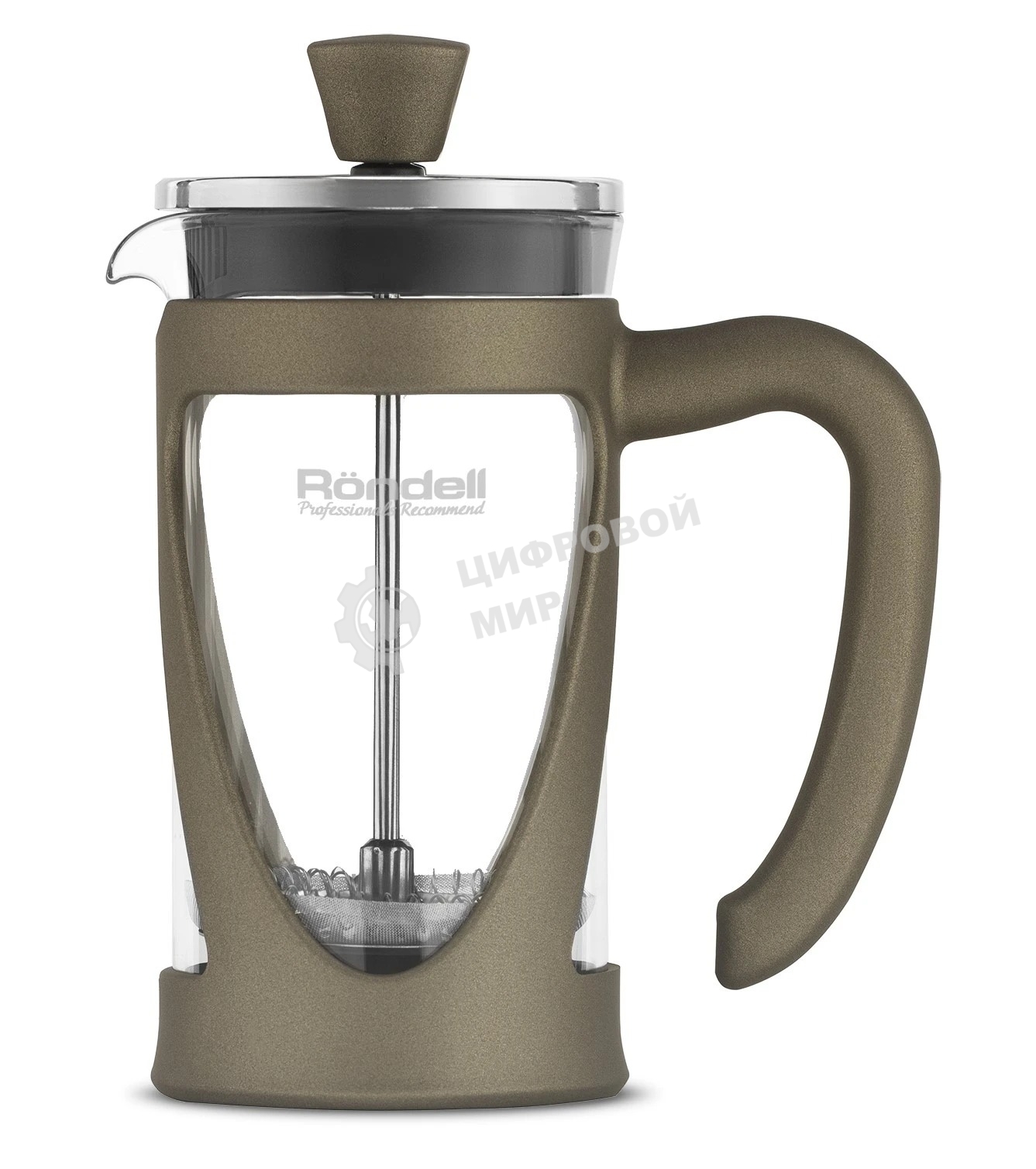 Френч-пресс Rondell Impressia Bronze RDS-1234, 0.6л, бронзовый