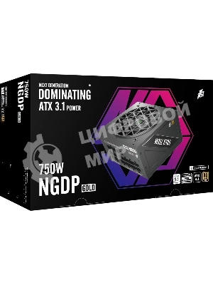 Блок питания 1STPLAYER NGDP Gold 750W, 750Вт, 80 PLUS Gold, 120мм, модульный, черный