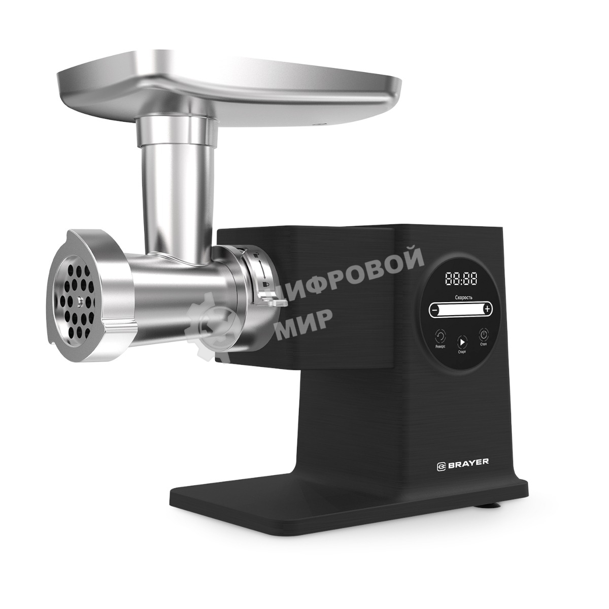 Мясорубка электрическая BRAYER BR1611, 2500 Вт, черный