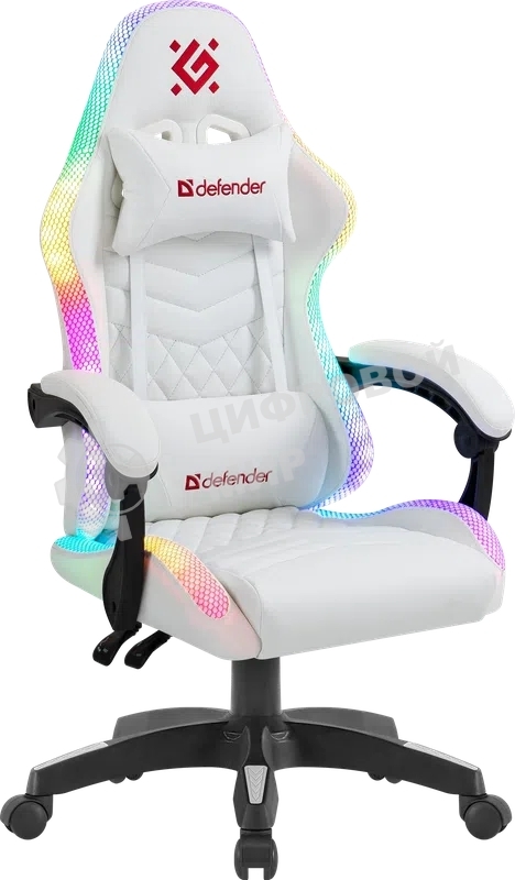 Кресло Defender CORE белый, экокожа, 120 кг, механизм качания