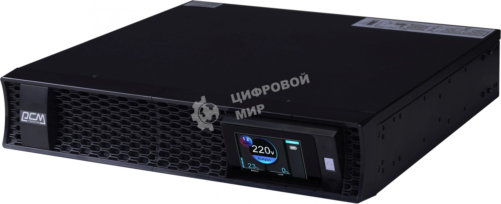 Источник бесперебойного питания Powercom Next, On-Line, 1000VA/1000W, Rack/Tower, 8*IEC320-C13, LCD, Serial+USB, SmartSlot, подкл. доп. Бат.