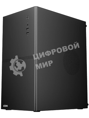 Компьютерный корпус CBR mATX Minitower V861, без БП, 2хUSB 2.0, HD Audio+Mic, черный PCC-MATX-V861-WPSU