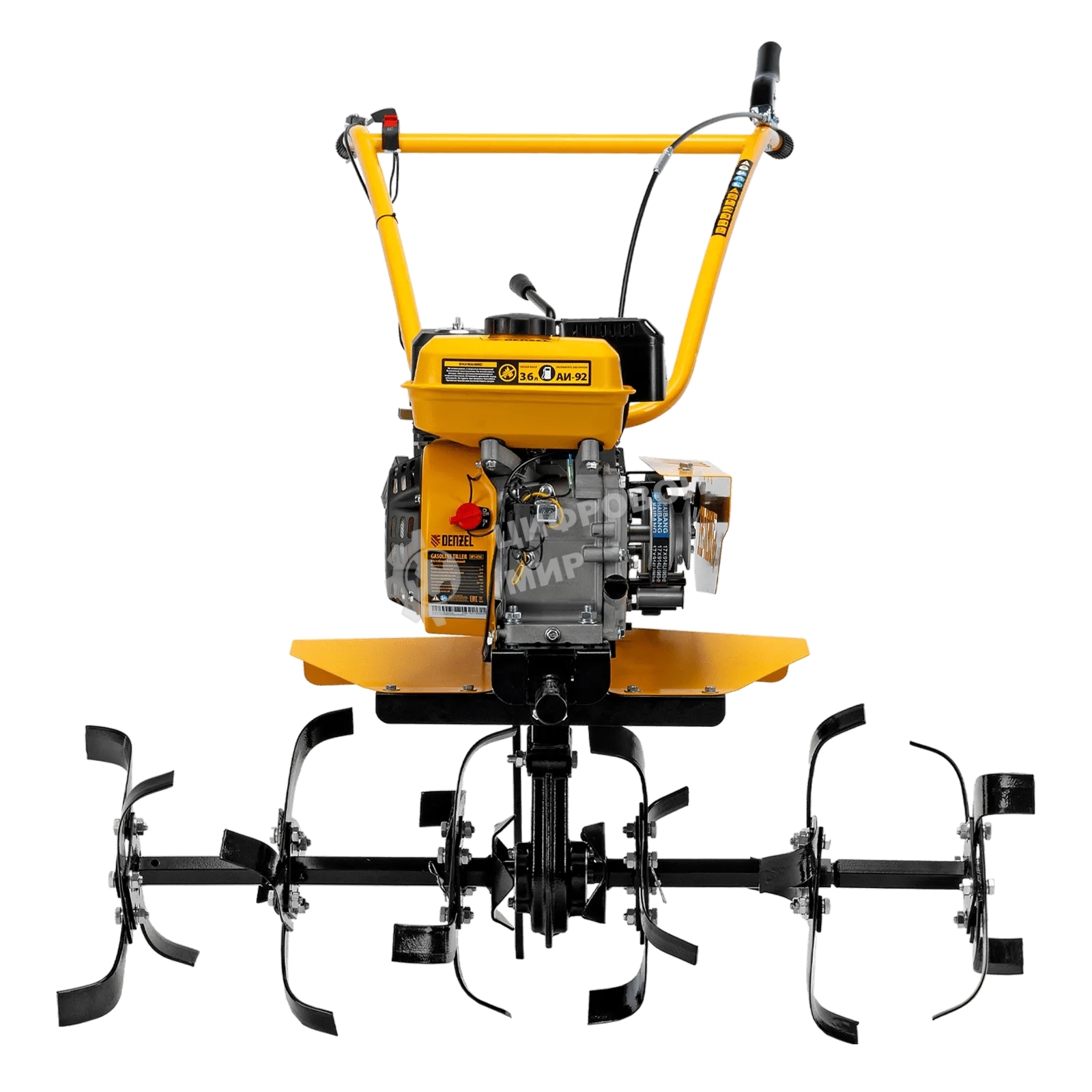 Мотоблок Denzel DPT-270S, 7 л.с., ремен.сцеп, фрез 3х4, ШОМ, передачи 2В/1Н